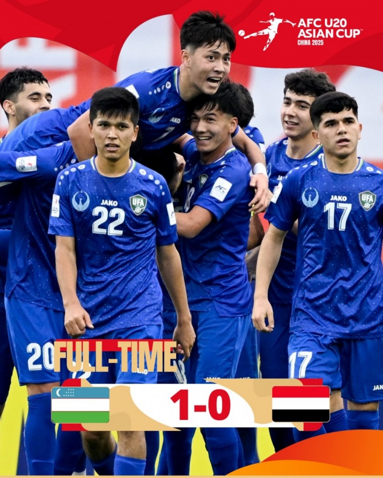  U20亞洲杯-烏茲別克斯坦1-0擊敗也門，奧林博耶夫頭球制勝