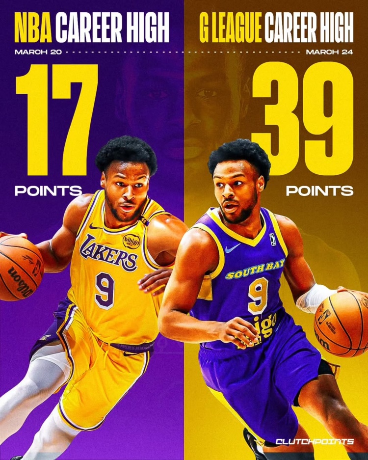  在進(jìn)步！布朗尼一周內(nèi)先后創(chuàng)下個(gè)人NBA和G聯(lián)盟單場(chǎng)得分新紀(jì)錄