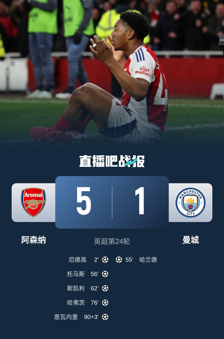  硬氣槍手無(wú)畏強(qiáng)敵！阿森納本賽季5-1碾壓曼城，3-0完勝皇馬